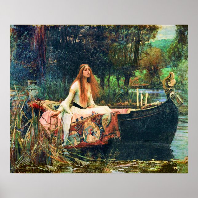 Die Dame von Shalott von John William Waterhouse Poster (Vorne)