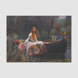 Die Dame von Shalott von John William Waterhouse Seidenpapier