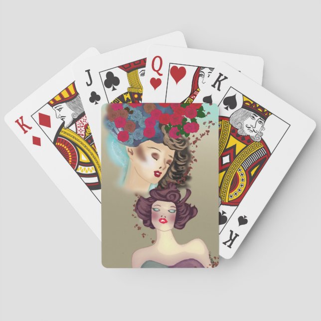 Die Damen spielen Karten Spielkarten (Rückseite)