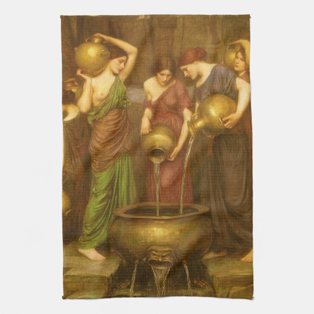 Die Danaides von John William Waterhouse Geschirrtuch (Vertikal)