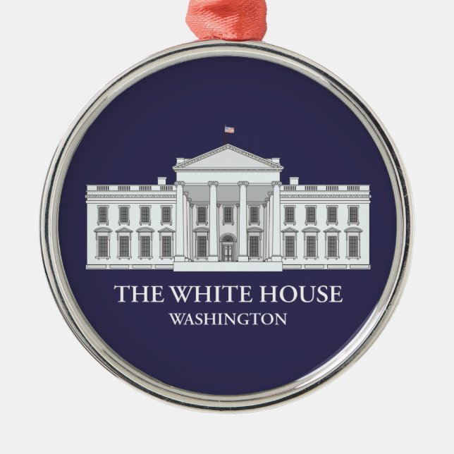 Die Das Haus-Gedenkverzierung Silbernes Ornament (Vorne)