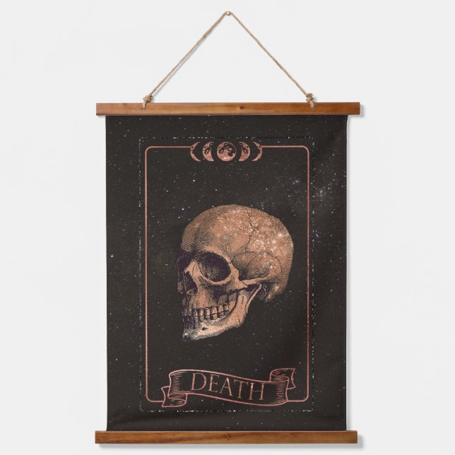 Die Death Tarot Card Wandteppich Mit Holzrahmen (Vorderseite)