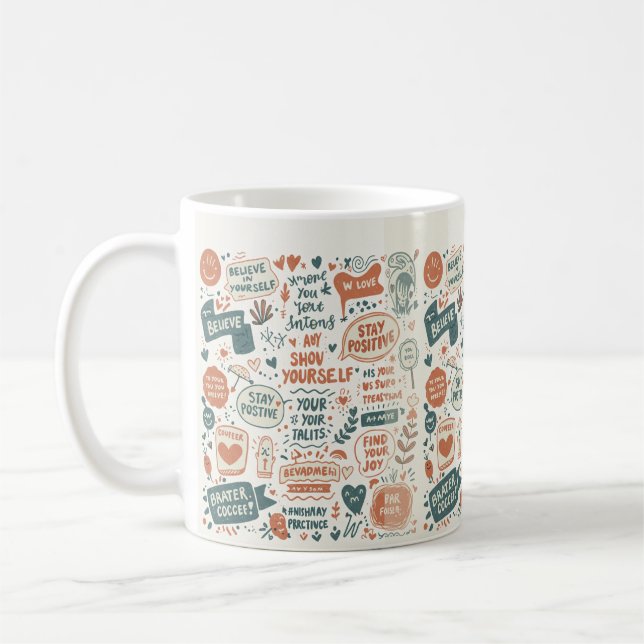 Die Decke der Doodle-Mauer: Kunst druckt nach Kaffeetasse (Links)