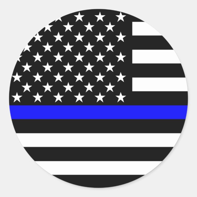 Die Dekoration der amerikanischen Flagge der Thin  Runder Aufkleber (Vorderseite)