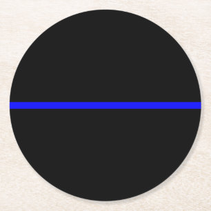 Die Dekoration der symbolträchtigen Thin Blue Lin Runder Pappuntersetzer