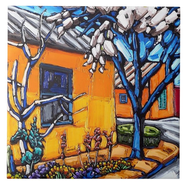 Die dekorative Fliese "des orange (Vorderseite)