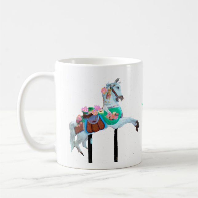 "DIE DEKORATIVE TASSE DES CAROUSEL HORSE" KAFFEE-T (Links)