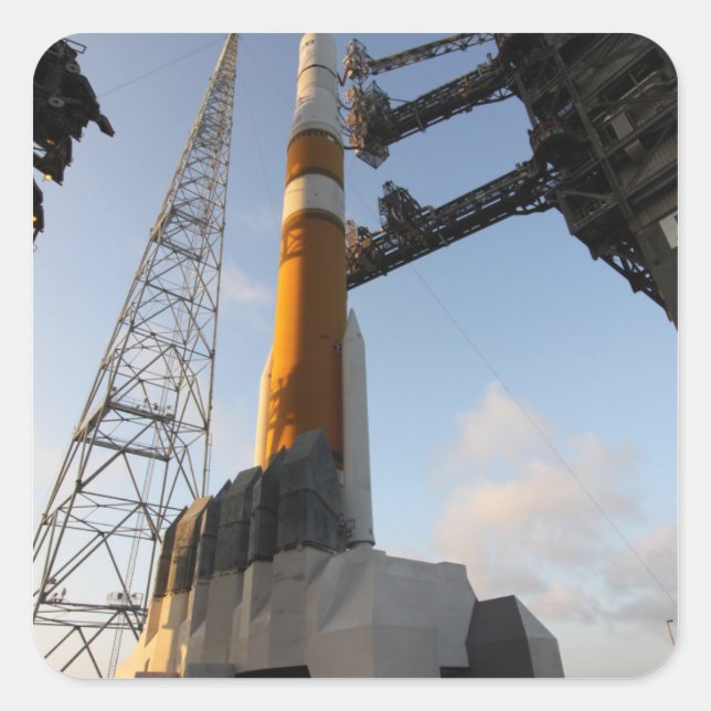 Die Delta-IV-Rakete Quadratischer Aufkleber (Vorderseite)