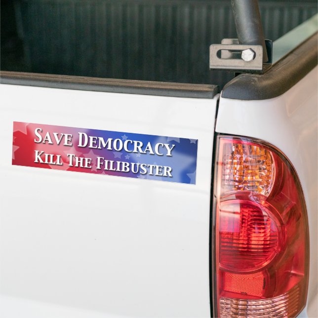 Die Demokratie rette den Filibuster um. Autoaufkleber (Auf Lkw)