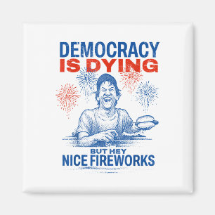 Die Demokratie stirbt, aber Hey, Nizza Feuerwerk 4 Magnet