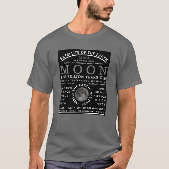 Die detaillierte Astronomie des Mondes T-Shirt (Vorderseite)