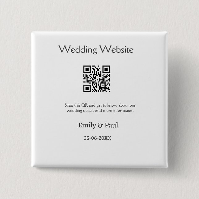 Die Details Hochzeitswebsite scannen QR hinzufügen Button (Vorderseite)