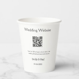 Die Details Hochzeitswebsite scannen QR hinzufügen Pappbecher