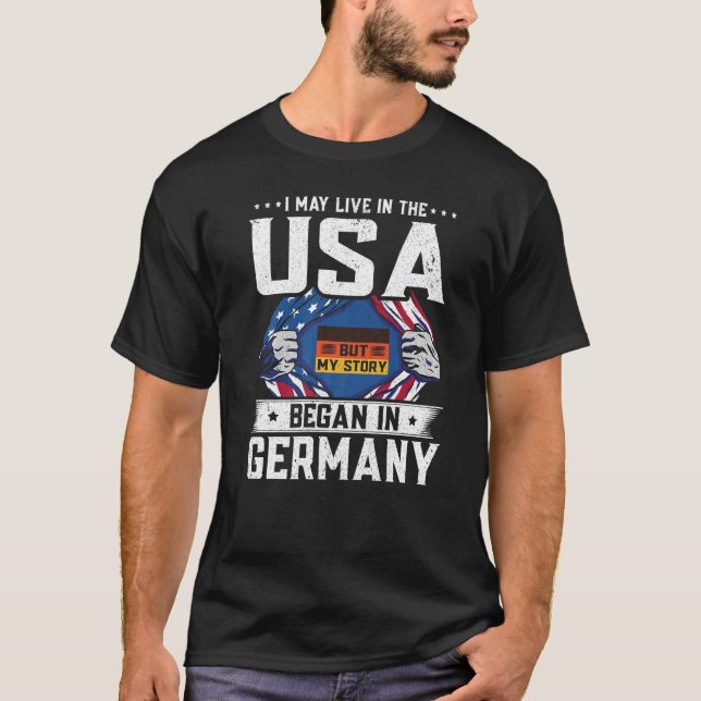 Die deutsche amerikanische Flagge meine Geschichte T-Shirt (Vorderseite)