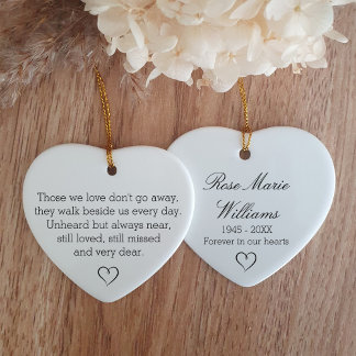 Die, die wir Liebe, personalisierte Gedenkstätte Keramik Ornament