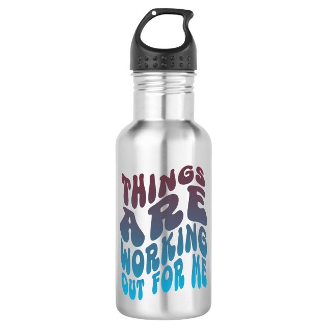 "Die Dinge arbeiten für mich" Wasserflasche (Vorderseite)