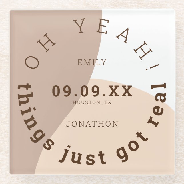 Die Dinge Got einfach echter Cream Brown Spaß Save Glasuntersetzer (Vorderseite)