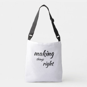 "Die Dinge richtig machen" motivierend, Typografie Tragetaschen Mit Langen Trägern