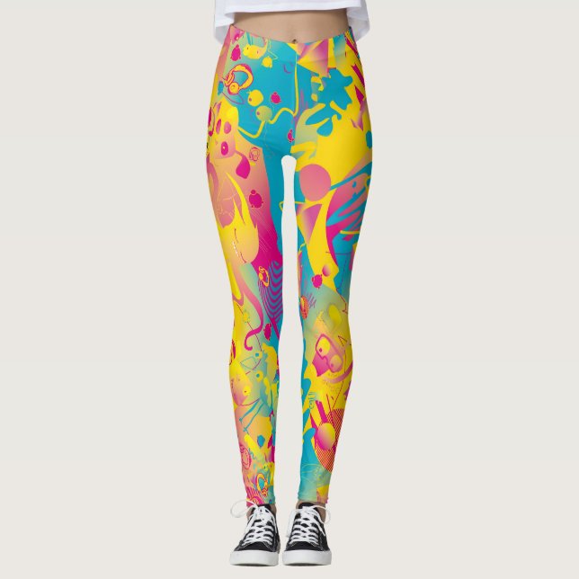 Die DJ-Gemusterten Leggings der Frauen (Vorderseite)