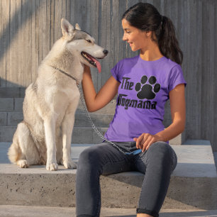 Die Dogmama Hund Haustier Pfotenabdruck Lustig T-Shirt