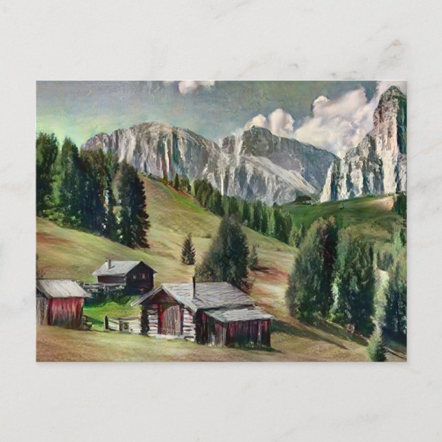 Die Dolomiten Malerei Postkarte (Vorderseite)