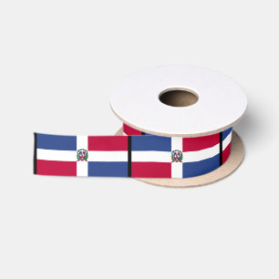 Die Dominikanische Republik-Flagge Satinband