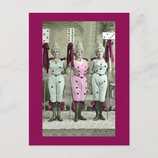 Die Domino-Mädchen Postkarte (Vorderseite)