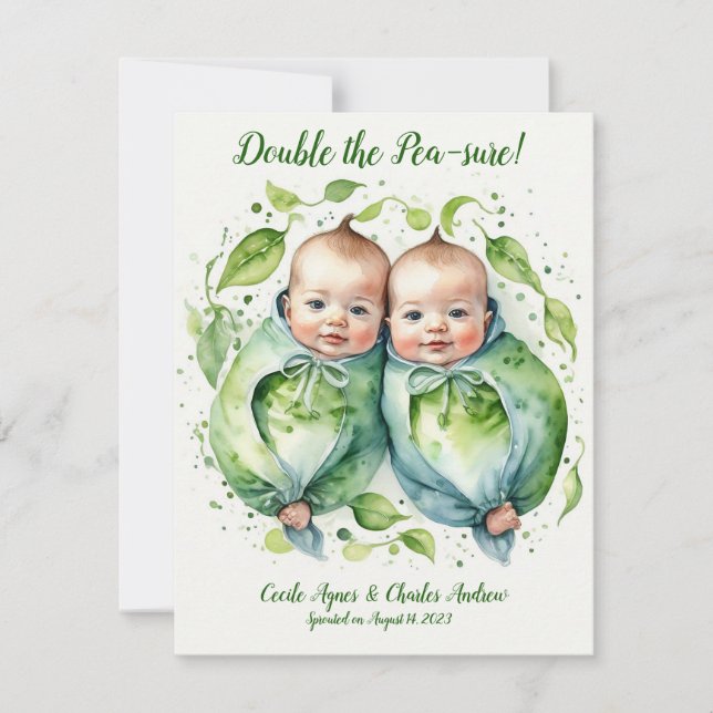 Die doppelte Ankündigung der "Pea-sure Twin Birth" (Vorderseite)