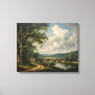 Die Dorfeiche — Englische Landschaft mit Figuren Leinwanddruck