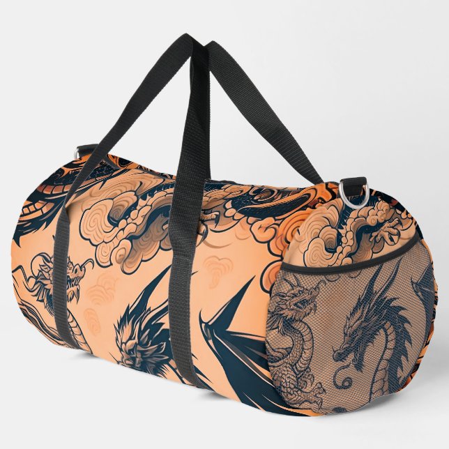 Die Drachen Krieg Orangen Himmel Duffle Bag (Rechte Ecke)