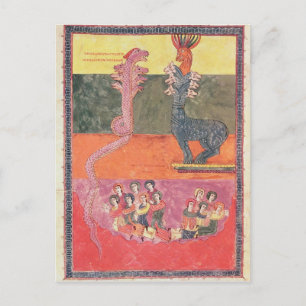 Die Drachen von der Girona Beatus Postkarte