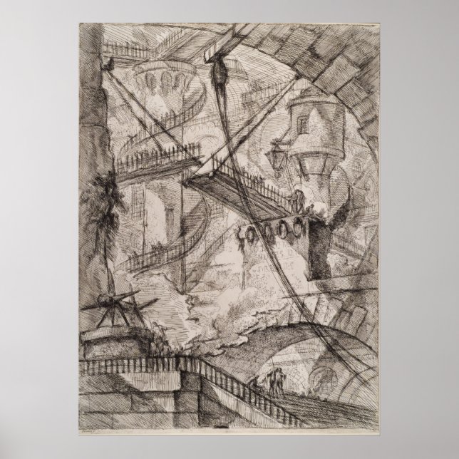 Die Drawbridge, Giovanni Battista Piranesi Poster (Vorne)