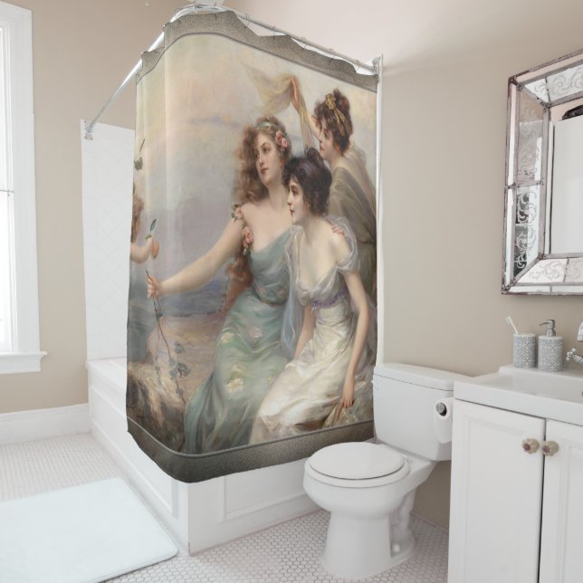 Die drei Gnaden von Edouard Bisson Duschvorhang (Beispiel)