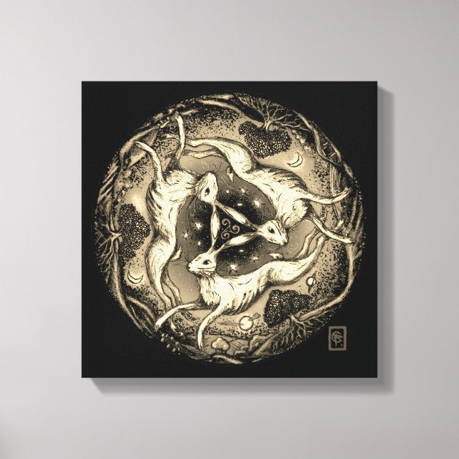 Die drei Hasen Leinwanddruck (Vorderseite)