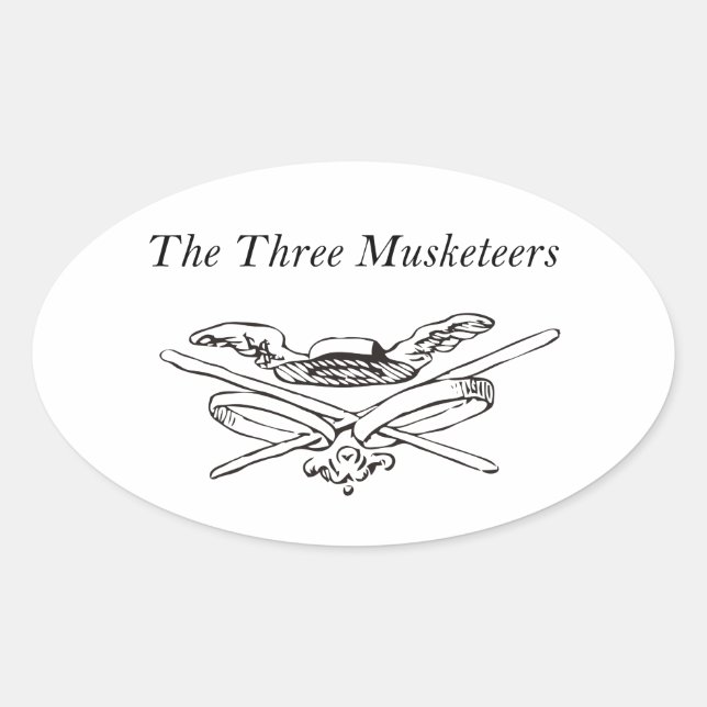 Die drei Helden der Musketiere - Alexandre Dumas Ovaler Aufkleber (Vorderseite)