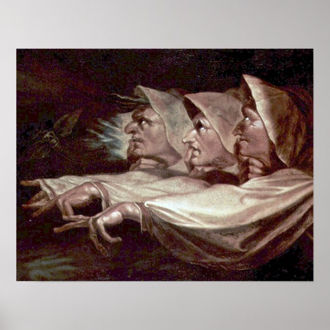 Die drei Hexen von Henry Fuseli Poster (Vorne)