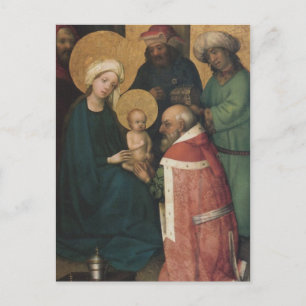 Die drei Magi bewundern Jesus Christus Postkarte