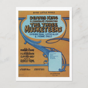 Die drei Musketiere Vintage Songbook Cover Postkarte