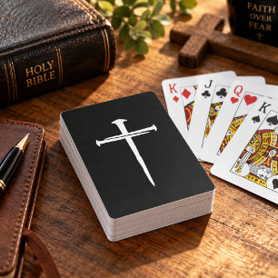Die Drei Nägel Weiße Kreuz Christliche Glaubenskar Spielkarten