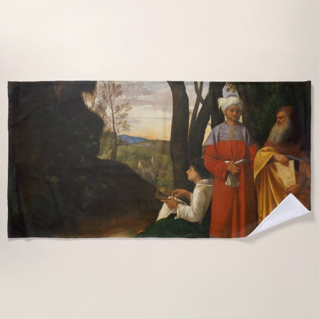 Die drei Philosophen (Weisen) (von Giorgione) Strandtuch (Vorderseite)