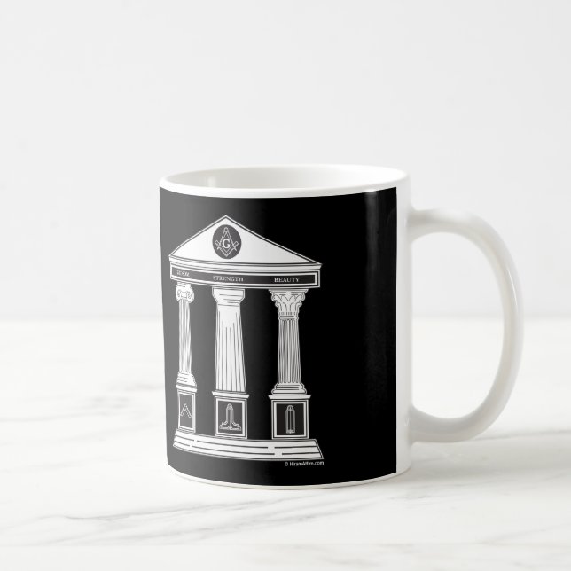 Die drei Säulen der Freimaurerei-Kaffee-Tasse Kaffeetasse (Rechts)