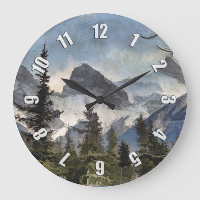 Die drei Schwestern - die kanadischen Rocky Mounta Große Wanduhr (Vorderseite)