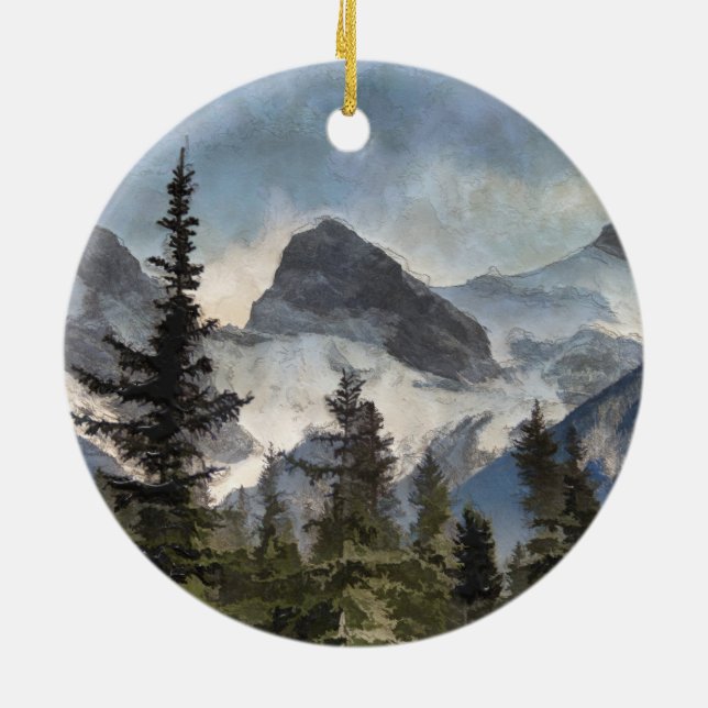 Die drei Schwestern - die kanadischen Rocky Mounta Keramik Ornament (Hinten)