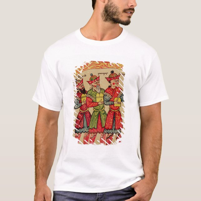Die drei Weisen, Detail von der Geburt Christi T-Shirt (Vorderseite)