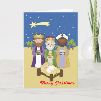 Die drei weisen Männer und Baby Jesus Feiertagskarte