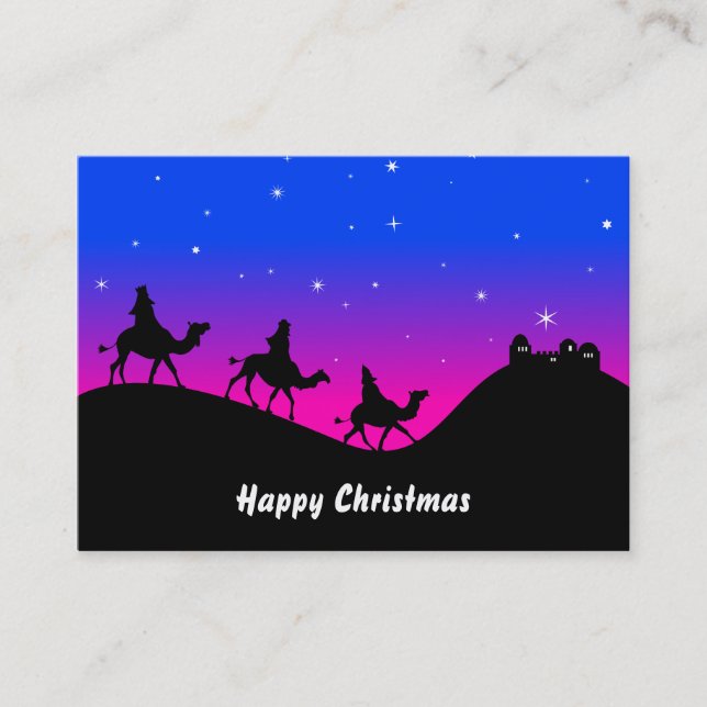 Die drei Wisemen, glückliches Weihnachten Visitenkarte (Vorderseite)