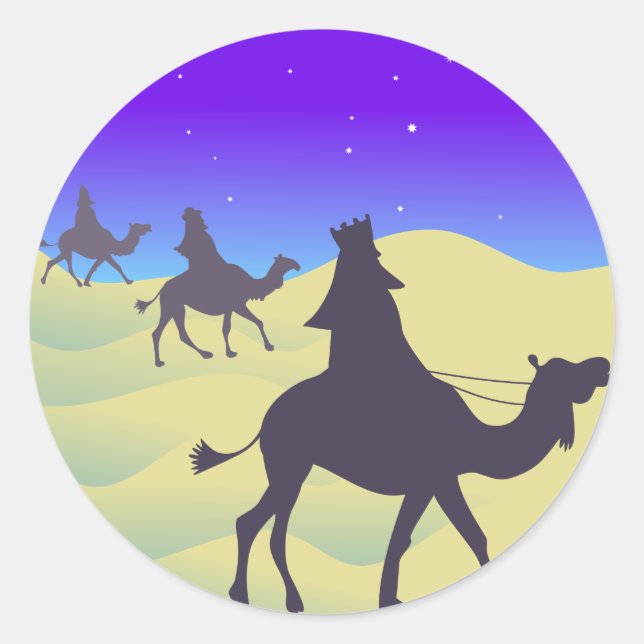 Die drei Wisemen Runder Aufkleber (Vorderseite)