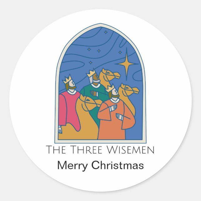 Die drei Wismen frohe Weihnachten Runder Aufkleber (Vorderseite)