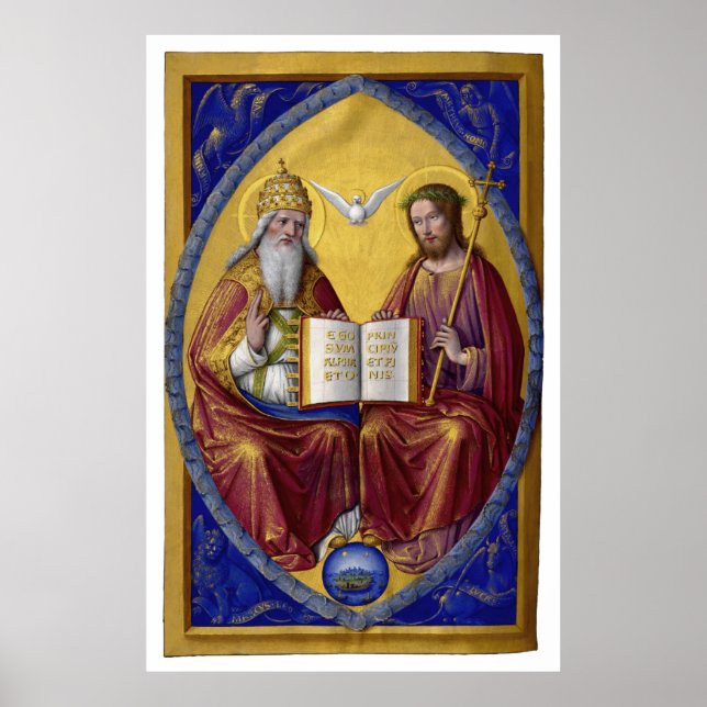 Die Dreifaltigkeit von Jean Bourdichon um 1508 Poster (Vorne)