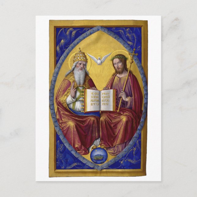 Die Dreifaltigkeit von Jean Bourdichon um 1508 Postkarte (Vorderseite)